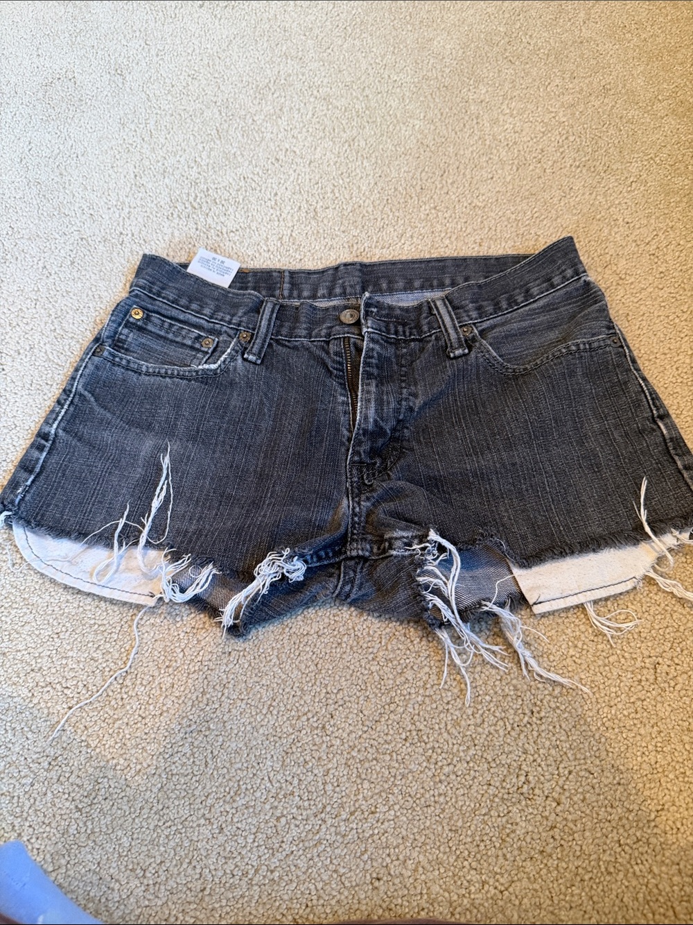 Vintage! Levi's Black Frayed Denim Cutoff Shorts